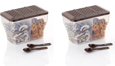 COLOSSAL Plastic Grocery Container  - 2000 ml(Pack of 2, Brown)