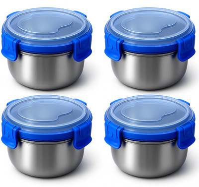 HAHM Stainless Steel Utility Container  - 300 ml(Pack of 4, Blue)