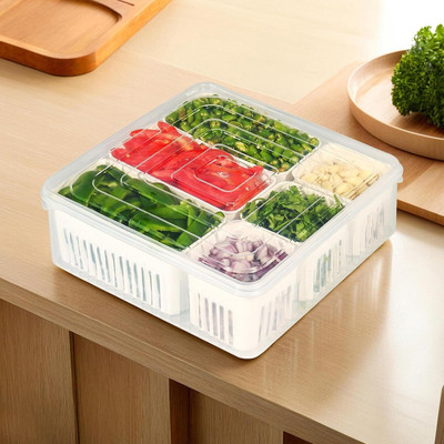 HOMESTIC by Kuber Industries Plastic Fridge Container  - 6 L(Clear)