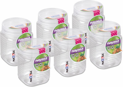 NAYASA Plastic Grocery Container  - 500 ml(Pack of 6, White)