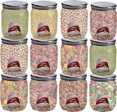 TruVeli Plastic Grocery Container  - 1000 ml(Pack of 12, Clear)