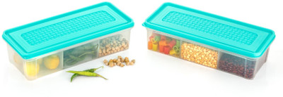 MAGICSPOON Polypropylene Grocery Container  - 1900 ml(Pack of 2, Blue, Green)
