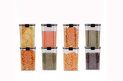 SWARAA Plastic Fridge Container  - 1.5 L(Pack of 8, Multicolor)