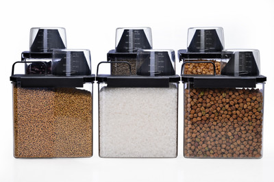 BELLERBIRD Plastic Grocery Container  - 1100 ml(Pack of 6, Black)