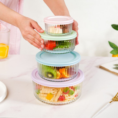 Nestasia Glass Fridge Container  - 1800 ml(Pack of 4, Multicolor)