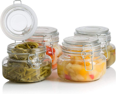 GOOD TO GREAT CREATION Glass Honey Jar  - 500 ml(Pack of 4, Clear)