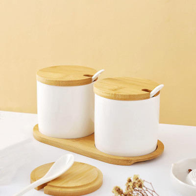 KUBER INDUSTRIES Ceramic Utility Container  - 250 ml(Pack of 2, White)