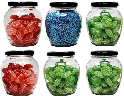 Zashvi Glass Cookie Jar  - 350 ml(Clear)