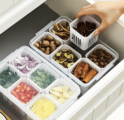 SSH Plastic Fridge Container  - 700 ml(Pack of 6, Transparent)