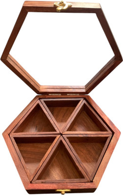PineLife Wooden Utility Container  - 250 ml(Brown)