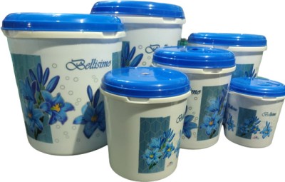 Eos Plastic Cereal Dispenser  - 1000 ml, 2000 ml, 3000 ml, 5000 ml, 7000 ml, 10000 ml(Pack of 6, Multicolor)