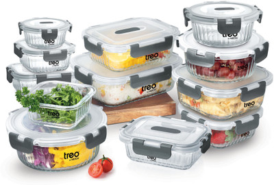 TREO Glass Utility Container  - 1040 ml(Pack of 12, Transparent)