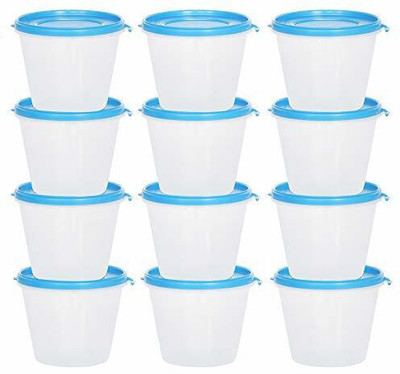 Cutting EDGE Plastic Grocery Container  - 1000 ml(Pack of 12, Clear, Blue)