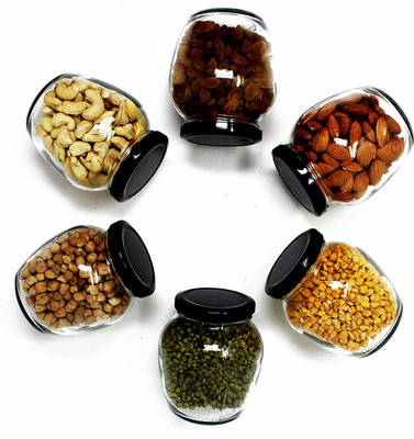 NITYANAVIN Glass Grocery Container  - 350 ml(Pack of 6, Clear)