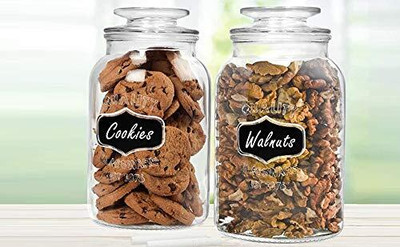 Star Work Glass Utility Container  - 1500 ml(Pack of 2, Clear)