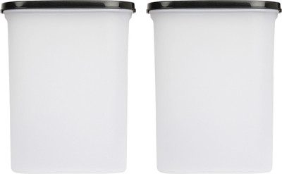 Flipkart SmartBuy Plastic Grocery Container  - 2400 ml(Pack of 2, Black)