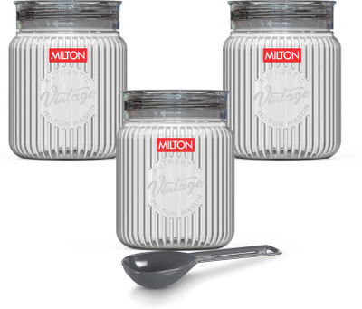 MILTON Plastic Grocery Container  - 200 ml(Pack of 3, Clear)