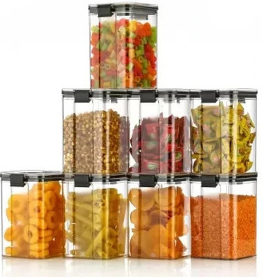 Defex Plastic Grocery Container  - 1100(Pack of 8, Blue)