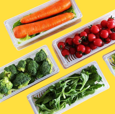 MINAG Plastic Fridge Container  - 1500 ml(Pack of 5, Clear)