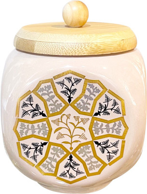 Lemon Tree Ceramic Tea Coffee & Sugar Container  - 500 ml(White)