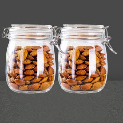 KDZONE Glass Pickle Jar  - 750 ml(Pack of 2, Clear)