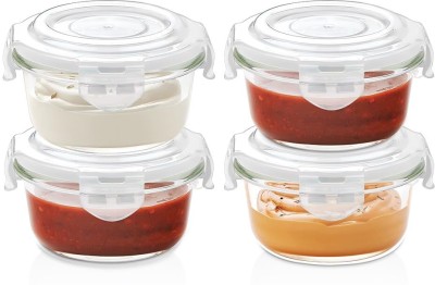 BOROSIL Glass Grocery Container  - 960 ml(Pack of 4, Clear)