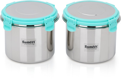 Sumeet Steel Utility Container  - 1100 ml(Pack of 2, Green)