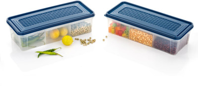 MAGICSPOON Polypropylene Fridge Container  - 1900 ml(Pack of 2, Blue)
