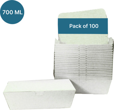 Kaagat Paper Utility Container  - 700 ml(Pack of 100, White)