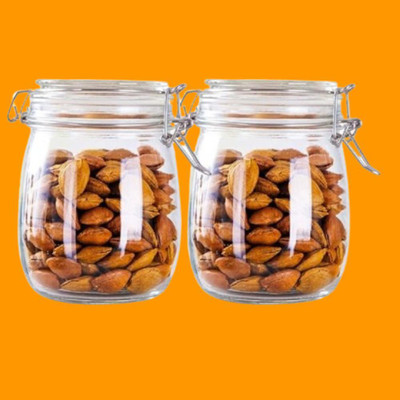 KDZONE Glass Pickle Jar  - 750 ml(Pack of 2, Clear)