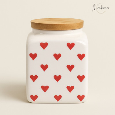 Merakiware Ceramic Pickle Jar  - 500 ml(White)