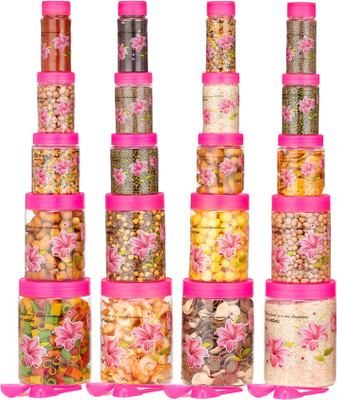 Flipkart SmartBuy Plastic Grocery Container  - 1200 ml, 650 ml, 350 ml, 250 ml, 110 ml(Pack of 20, Pink)