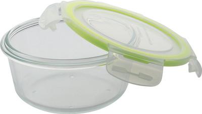 Lemon Tree Glass Fridge Container  - 800 ml(Green)