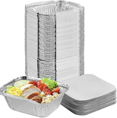 Kapoor stores Aluminium Utility Container  - 450 ml(Pack of 100, Silver)