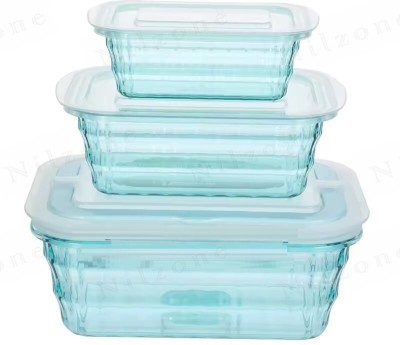 Nilzone Plastic Fridge Container  - 1600 ml(Pack of 3, Multicolor)