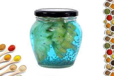 MOOZICO Glass Cookie Jar  - 400 ml(Clear)