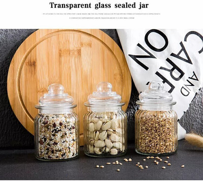 Avresta Glass Cookie Jar  - 730 ml(Pack of 3, Clear)