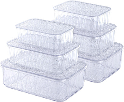 KUBER INDUSTRIES Polypropylene Utility Container  - 1200 ml(Pack of 6, Transparent)