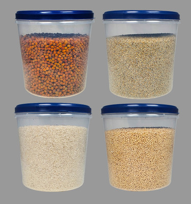 AK HUB Plastic Grocery Container  - 5000 ml(Pack of 4, Blue)