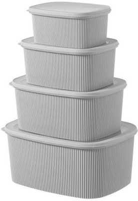 Hoshila172 Plastic Utility Container  - 8 L(Pack of 4, Grey, White, Multicolor)