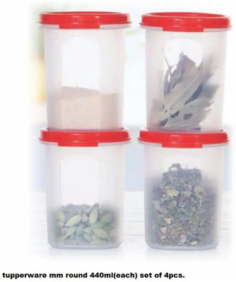 TUPPERWARE Plastic Utility Container  - 440 ml(Pack of 4, Red, White)
