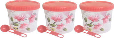 Mannat Plastic Grocery Container  - 250 ml(Pack of 3, Red)