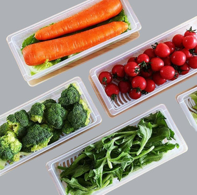 3D METRO SUPER STORE Plastic Fridge Container  - 1500 ml(Pack of 4, White)