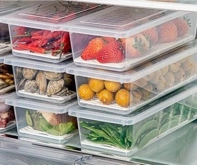 ARNISH Plastic Fridge Container  - 1500 ml(Pack of 6, Clear)