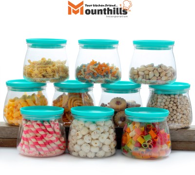 MOUNTHILLS Plastic Grocery Container  - 900 ml(Pack of 10, Blue)