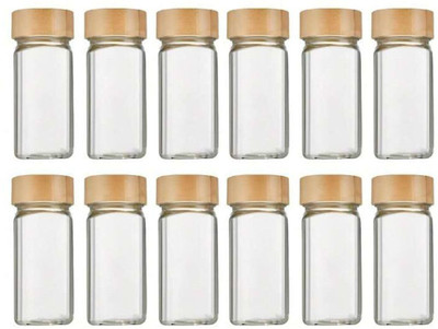MT BROTHERS Glass Grocery Container  - 120 ml(Pack of 12, Clear)