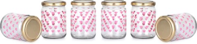 AFAST Glass Utility Container  - 500 ml(Pack of 6, Clear, Pink)