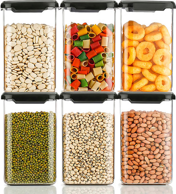 GETEX Plastic Grocery Container  - 1100 ml(Pack of 6, Clear)
