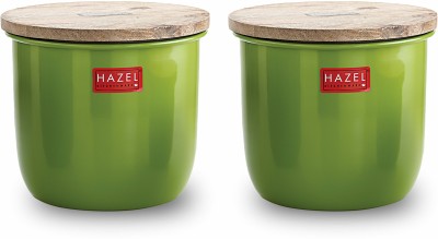 HAZEL Iron Tea Coffee & Sugar Container  - 1050 ml(Pack of 2, Green)