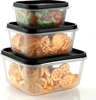 amaz Plastic Utility Container  - 500 ml(Pack of 4, Black)